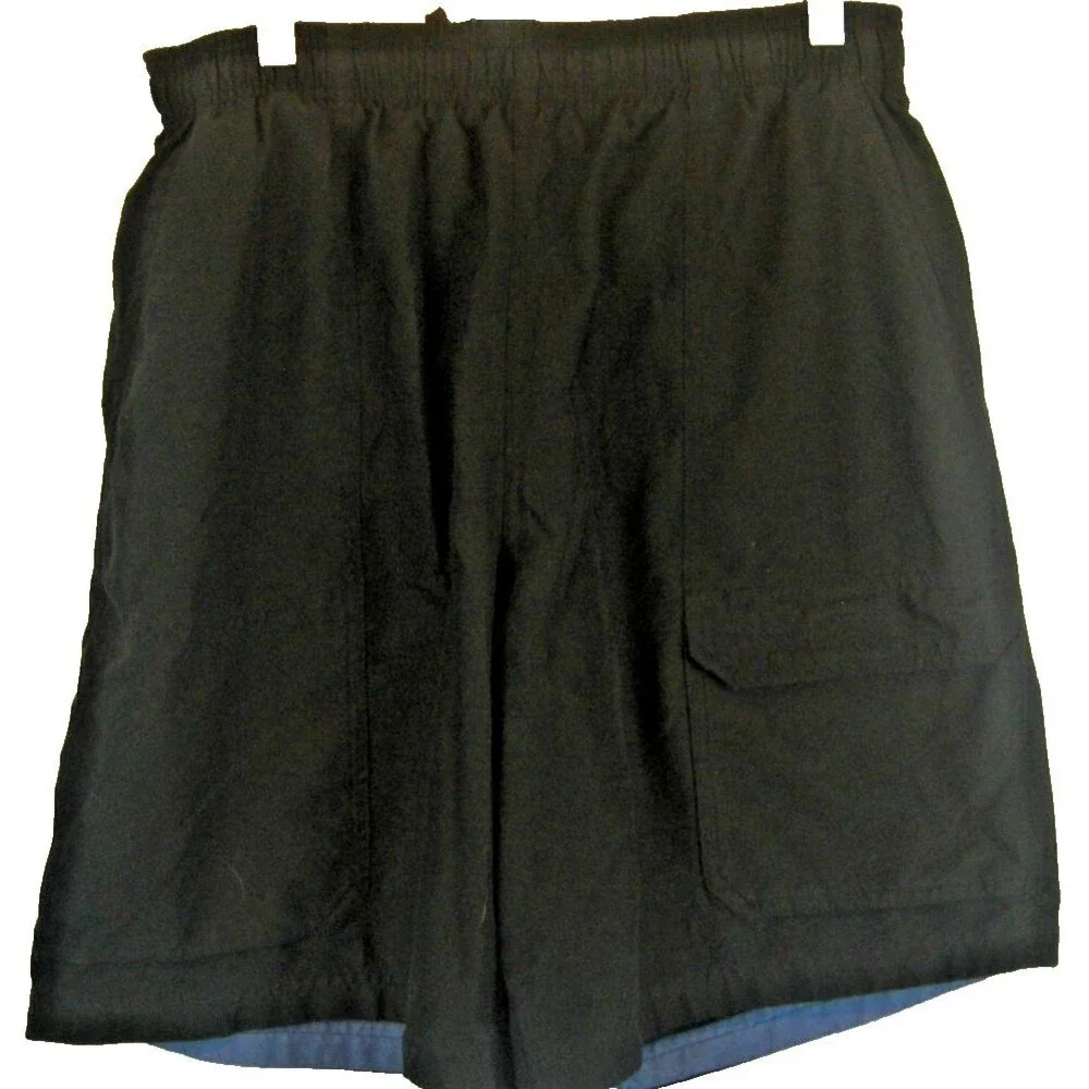 Mens Speedo Black Poly Lined 3 Pocket Board Swim Shorts sz Med